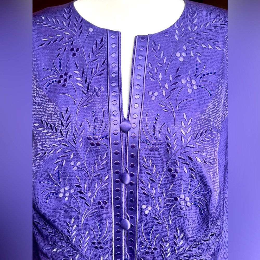 Adrianna Pappel Lavender suit.